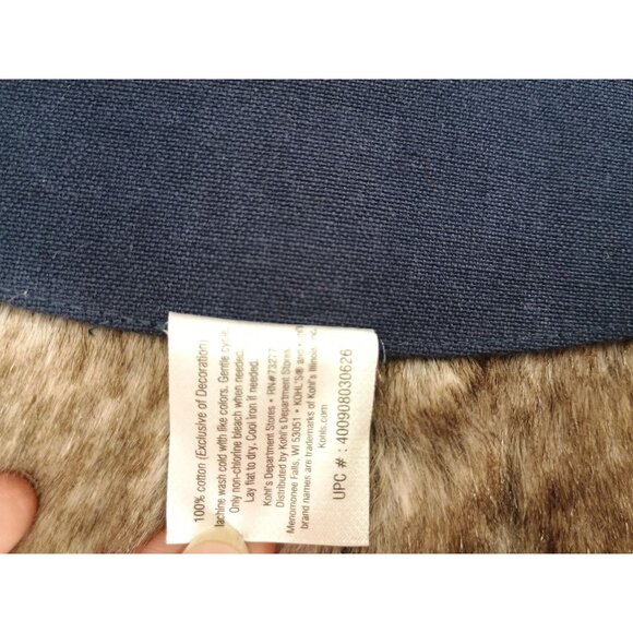 Round Navy Blue Cotton Table Mat With White Embroidered Stars Americana - Picture 6 of 6